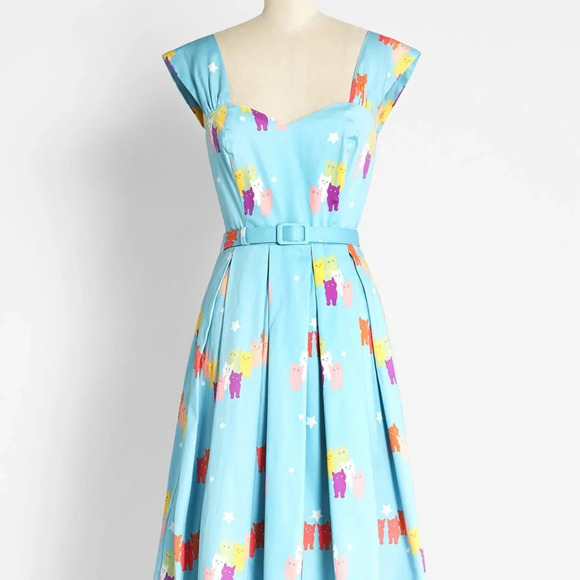 Modcloth Dresses & Skirts - Modcloth X Collectif Cosmically Colorful Cats Swing Dress